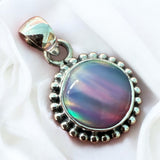 Aurora Opal Solid 925 Sterling Silver Pendant