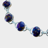 Kingman Purple Turquoise Solid 925 Sterling Silver Bracelet