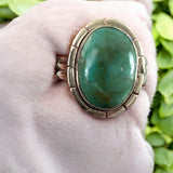 Tibetan Turquoise Solid 925 Sterling Silver Ring 7