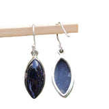 Blue Sandstone Solid 925 Sterling Silver Earrings