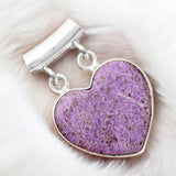 HEART Purpurite Solid 925 Sterling Silver Pendant