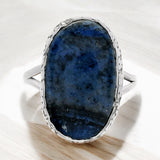 Dumortierite Blue Quartz Solid 925 Sterling Silver Ring 9.5