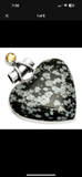 HEART Snowflake Black Obsidian & Citrine Solid 925 Sterling Silver Pendant