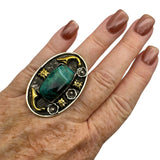 Chrysocolla Solid 925 Sterling Silver Ring Adjustable