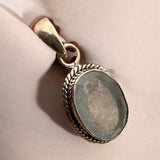 Aquamarine Solid 925 Sterling Silver Pendant