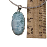 Larimar & Opalite Solid 925 Sterling Silver Pendant Necklace