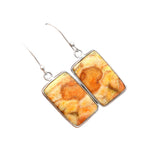 Coral Jasper Solid 925 Sterling Silver Earrings