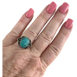 Amazonite Solid 925 Sterling Silver Ring 7