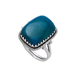 Azurite Chrysocolla Solid 925 Sterling Silver Ring 9