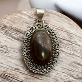 Rainbow Obsidian Solid 925 Sterling Silver Pendant