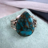 Kingman Turquoise Solid 925 Sterling Silver Ring 8