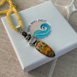 Bumblebee Jasper Solid 925 Sterling Silver Pendant Necklace