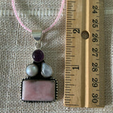 Pink Opal Solid 925 Sterling Silver Pendant Necklace