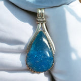 Blue Apatite Solid 925 Sterling Silver Pendant