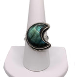 MOON Labradorite Solid 925 Sterling Silver Ring