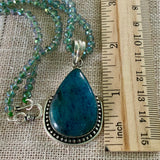 Blue Apatite Solid 925 Sterling Silver Pendant Necklace