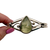 Prehnite Solid 925 Sterling Silver Cuff Bracelet