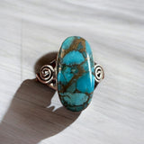 Kingman Turquoise Solid 925 Sterling Silver Ring 8