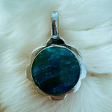 Chrysocolla Solid 925 Sterling Silver Pendant