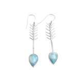 Larimar Solid 925 Sterling Silver Earrings