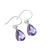 Amethyst Solid 925 Sterling Silver Earrings