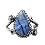 Dumortierite Blue Quartz Solid 925 Sterling Silver Ring 8.5