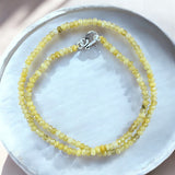 4 mm Yellow Jade 20” Beaded Necklace