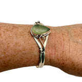 Prehnite Solid 925 Sterling Silver Cuff Bracelet