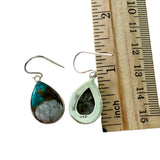 Turquoise & Shite Buffalo Solid 925 Sterling Silver Earrings