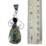 Atlantasite & Amethyst Solid 925 Sterling Silver Pendant