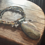 Picture Jasper Sterling Silver overlay Pendant Necklace