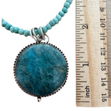 Blue Apatite Solid 925 Sterling Silver Pendant Necklace