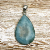 Larimar Solid 925 Sterling Silver Pendant