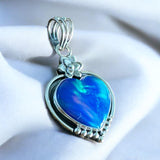 Aurora Opal Solid 925 Sterling Silver Pendant