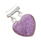 HEART Purpurite Solid 925 Sterling Silver Pendant