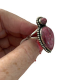 Pink Thulite Solid 925 Sterling Silver Ring 6.5