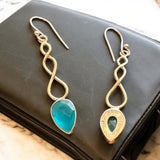 Aqua Blue Chalcedony Solid 925 Sterling Silver Earrings