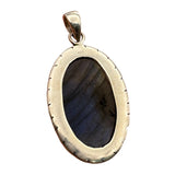 Carved Labradorite Solid 925 Sterling Silver Pendant