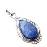 Dumortierite Blue Quartz Solid 925 Sterling Silver Pendant