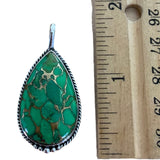 Green Mojave Turquoise Solid 925 Sterling Silver Pendant