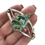 Abalone Solid 925 Sterling Silver Cuff Bracelet