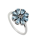 Blue Topaz Solid 925 Sterling Silver Ring 9