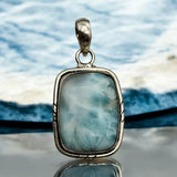 Caribbean Larimar Solid 925 Sterling Silver Pendant