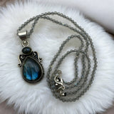 Labradorite Solid 925 Sterling Silver Pendant Necklace