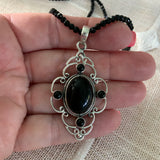 Black Onyx Solid 925 Sterling Silver Pendant Necklace