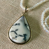 Dendritic Opal Solid 925 Sterling Silver Pendant Necklace