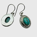 Number 8 Turquoise Solid 925 Sterling Silver Earrings