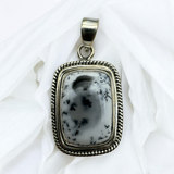 Dendritic Opal Solid 925 Sterling Silver Pendant