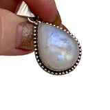 Rainbow Moonstone Solid 925 Sterling Silver Pendant