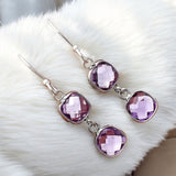 Amethyst Solid 925 Sterling Silver Earrings